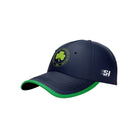 Cricket Ireland +40 veterans cricket cap in navy and green with Irish Veterans Cricket Association crest